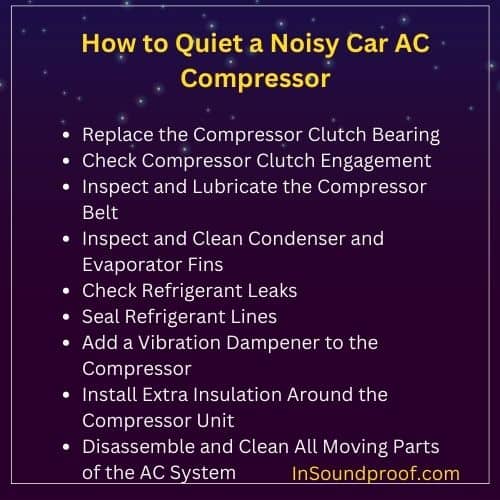 How to Quiet a Noisy Car AC Compressor